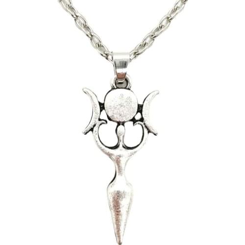 Nostalgia Wicca Triple Moon Goddess Pendant Necklace For Women 2021 Wiccan Supplies