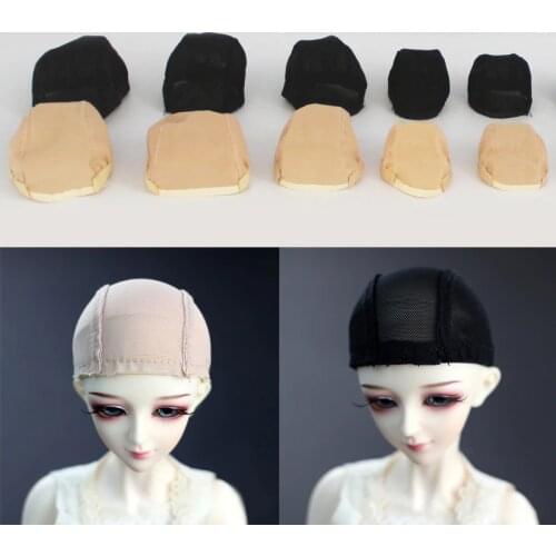 4pcs BJD Doll Wigs Handmade Headgear Wigs Cap Doll Accessories DIY Fixed-Wig Hairnet Hair Net For For 1/3 1/4 1/6 SD Toy Wig Hat