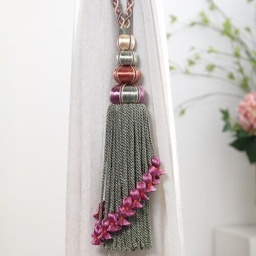 2pcs Gorgeous Tassel Curtain Tieback With Hanging Ball Drapery Rope Strap Holder for Hotel Home Decor 2020 New Curtain Accessory