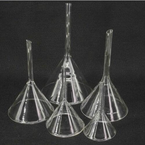 30/40/50/60/75/90mm multi-size transparent glass triangular funnel laboratory glassware chemistry education stationery