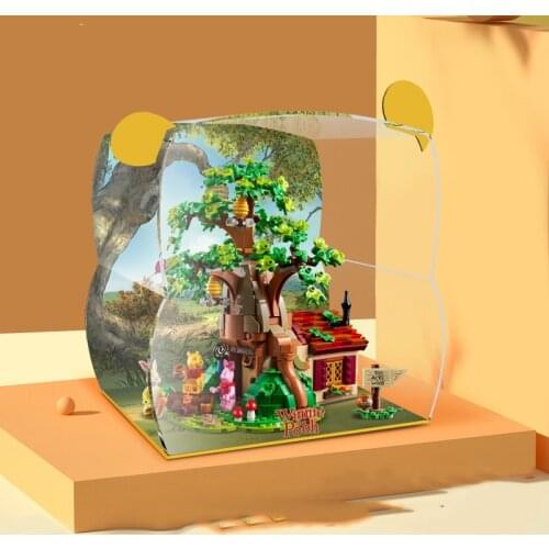 Clear Acrylic Display Case For Little Bears Tree House 21326 Assemble Countertop Box Dustproof Showcase for Toy Collectibles