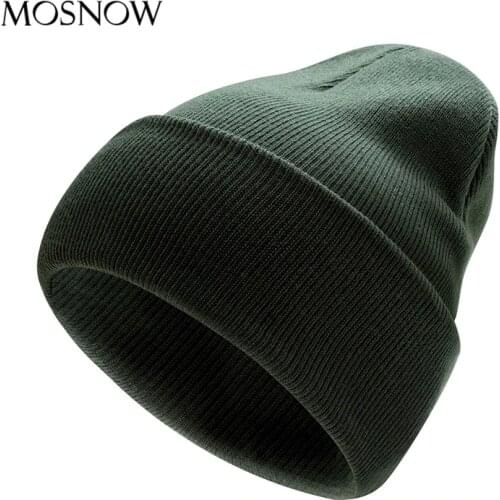 Beanie Hat Unisex Winter Hat Acrylic Knitted Beanie Gorro For Women Men Casual Warm Bonnet Autumn Solid Color Adult Skullies Cap