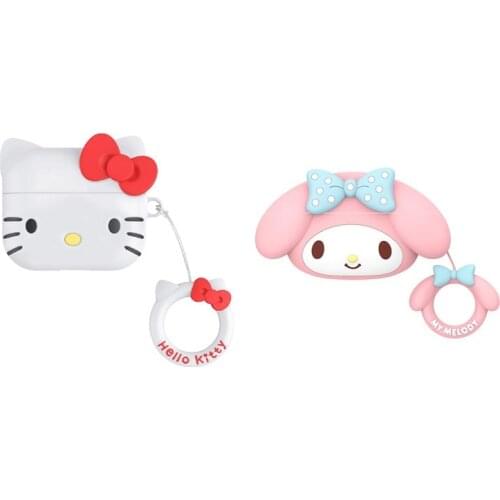 Hello Kitty Silicone Protective Cover Earphone Protective Shell for Airpods Pro Split Design Anti-Fail Support Wireless Charging