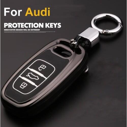 Zinc alloy+Luminous Car Key Fob Cover Case Skin for Audi A4 A4L 8S 2017 2016 Allroad B9 Q5 Q7 S5 TT TTS Remote Keyless Auto Key