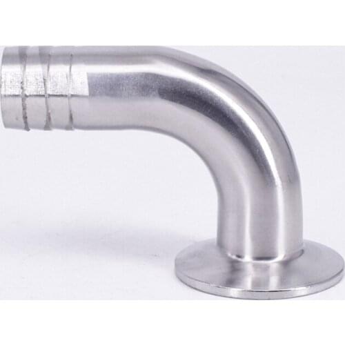 1.5" Tri Clamp x 25mm 1" Hose Barb 90 Degree Elbow SUS 304 Stainless Steel Sanitary Home Brew Beer Wine