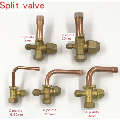 Thickened air conditioning copper valve outdoor unit stop valve copper fittings British split valve 6-19mm copper pipe valve Th