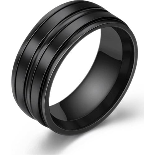 Yobest Titanium Fashion Simple Ring Female Fashion Stainless Steel Ring Black Men Rings 316L Stainless Steel Rings For Women