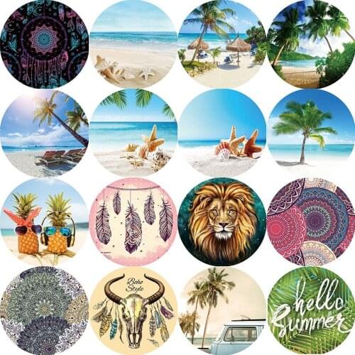 Hot sale beauty mandala sea landscapes beach towel high quality Microfiber Round Beach Towel size 150cm by 150cm