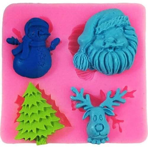 1PC Santa Claus Silicone Resin Mold Kitchen Baking Cake Tools DIY Fondant Chocolate For Decoration Candy Molds Pastry I5Y8