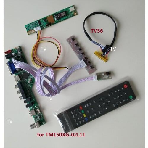 30pin USB VGA LCD LED TV HDMI AUDIO 1 CCFL lamps driver Board diy kit For TM150XG-02L11 1024*768 panel cable screen