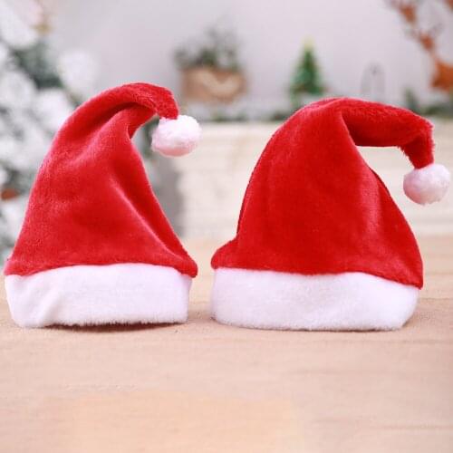 5pcs Christmas Hats Fabric Double-layer Polyester Cotton Christmas Tree Table Flag with Tassel Tablecloth Hotel Home Festival
