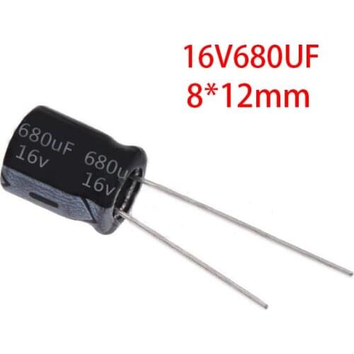 50PCS Higt quality 16V680UF 8*12mm 680UF 16V 8*12 Electrolytic capacitor