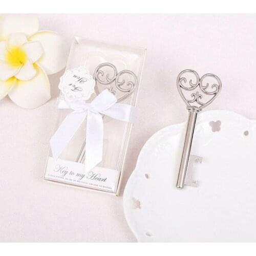 6pcs/lot Promotion Gift Giveaways Key shaped Bottle Opener Bridesmaid Gift Party Favors Present Supplies