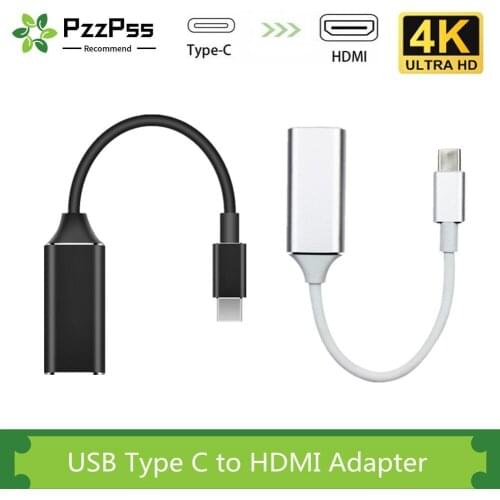 PzzPss USB C to HDMI Adapter 4K 30Hz Cable Type C HDMI for MacBook Samsung Galaxy S10 Huawei Mate P20 Pro USB-C HDMI Adapter