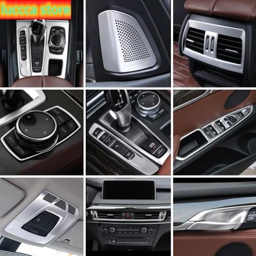 Accessories for BMW X5 X6 F15 F16 Car Inner Gearshift Air Conditioning CD Panel Door Armrest Cover Trim Decorative Car Stickers