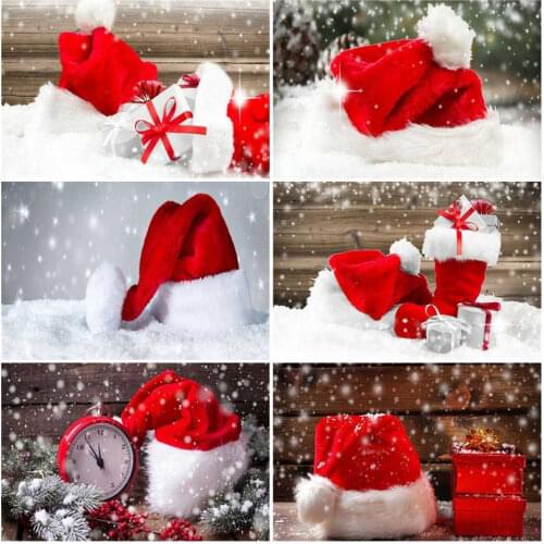 AZQSD DIY Oil Painting By Numbers On Canvas Christmas Hat Handmade Gift Unframe Pictures By Numbers Snow Home Decoration
