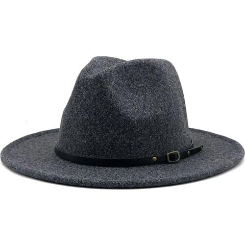 Beige White GRAY Wool Jazz Hat Women Men Felt Snap Brim Hats Trilby Ladies Vintage Wool Panama Fedora Cloche Cap