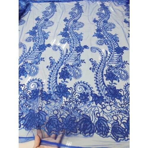 Sequins and beads Embroidered Net Lace Fabric African Lace Fabric 2021 High Quality Nigerian Lace Fabric For Women Dress HFM4896