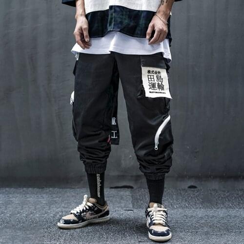 Bag trousers male Japanese Legs cargo pants women 2020 Mens clothes Harajuku Leggings Overalls Hiphop Jogger Ribbon oversized