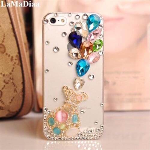 Phone Case Lovely Bling Crystal Diamonds Rhinestone 3D Stones Back Cover For Samsung S6 S7 S8 S9 S10 S20 PLUS Note5 8 9 10 Plus