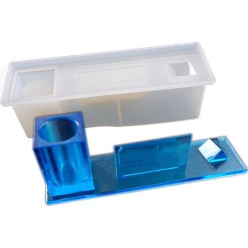 1pcs Pen Holder Silicone Mold Business Card Holder Swing Table Epoxy Mould DIY Office Resin Casting Molds