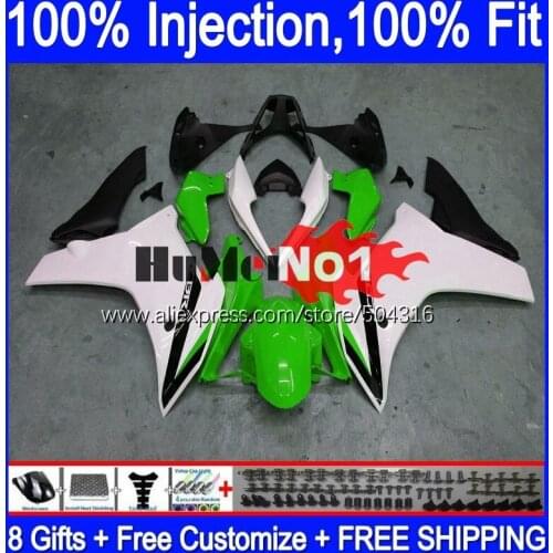 Injection For HONDA CBR600F4i CBR600F 11 12 13 14 126MC.20 CBR 600 F 600F CBR600 F4i 2011 2012 2013 2014 Fairings green white