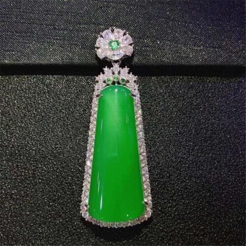 Koraba Green Pendant Necklace Jade Necklace Silver Cross Necklace Luxury Jewelry Sterling Silver 925 Necklace Women