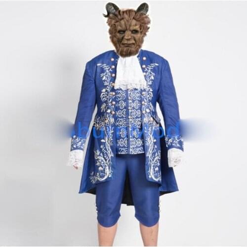 Movie Beauty and Beast Lefou Baer maid Prince Gaston Cosplay Costumes Men Outfit Halloween Carnival Clothing prince Costume
