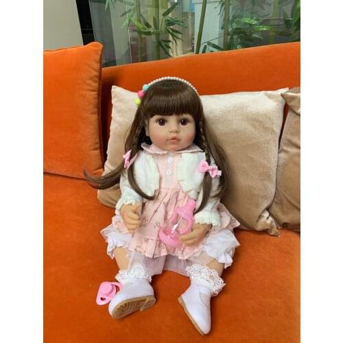 55CM original NPK full body silicone bebe doll reborn girl baby princess toy birthday Gift bath toy flexible soft touch real