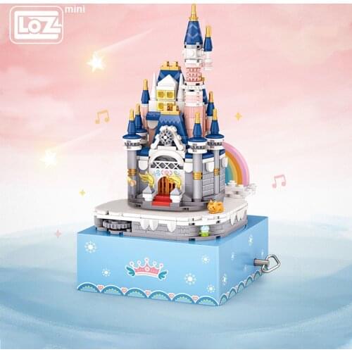 LOZ Mini Building Princess Castle Eight Music Box Rotating Music Box Small Grain Building Wood Toy Gift Model Puzzle Toy
