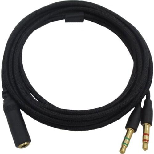 Top Deals Earphone Cable Headphone Adapter Splitter Headset Microphone for Razer Electra/Kraken PRO 7.1 V2/Hamme