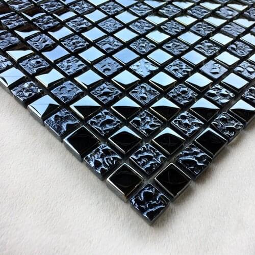 Ice crackle clear glass Mosaic Tile Kitchen Countertop backsplash tiles TV background wall fireplace decoration