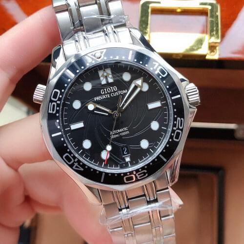 41mm Black Dial Mens Automatic Watch Luminous Waterproof Calendar Mechanical Wristwatch Men