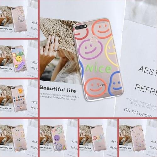 Soft Phone Case For Huawei Honor 10 9 8 8X MAX Case Silicone Smile Face Cute Back Cover For Honor 7 8 9 10 Lite 7S 7X 7A 7C Pro