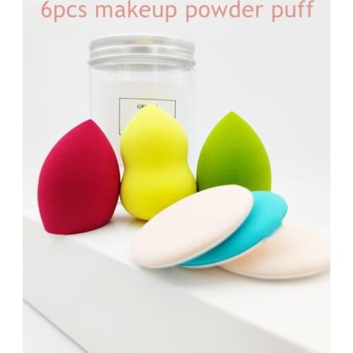 6Pcs Cosmetic Puff Sponge Set for Makeup Beauty Foundation Powder Blush Blender Proffesional Makeup Sponge Puff