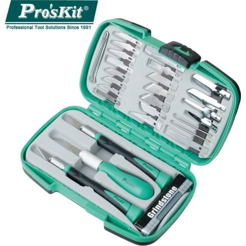 ProsKit PD-395A 30pcs Multifunction Knife Woodworking Tools Set For Carving Tools For DIY Wood Carving Solder Wire Cutting