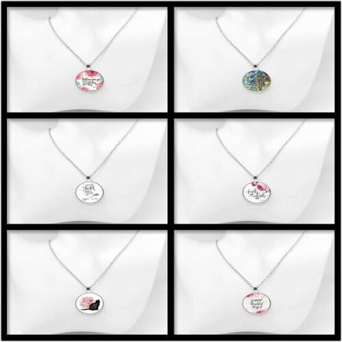 2020 New Fashion Bible Verses Necklace Glass Dome Pendant Scripture Quote Necklaces For Christian Faith Jewelry Gifts