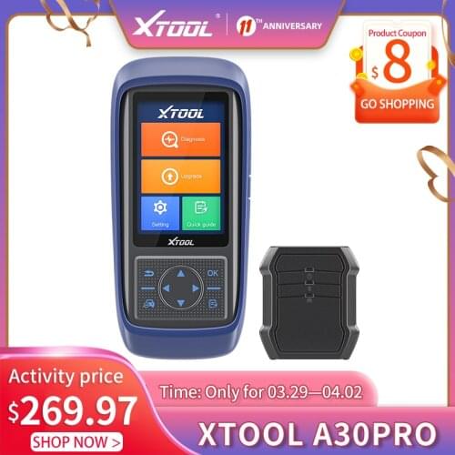 Original XTOOL A30PRO OBD2 Car Diagnostic Tool Code Read Scanner With 12 Kinds Special Function Free Update Online PK MK808/429C