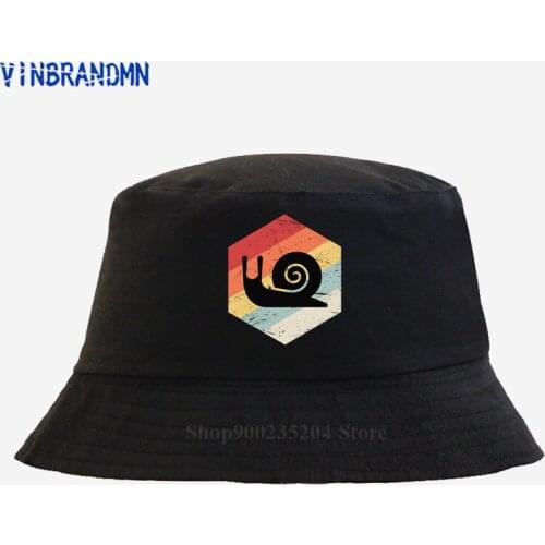 New Summer Collection Retro 70s Snail Icon unisex Bucket hat Funny Vintage Snail hat Male Snail is my Spirit animal Fishing hats