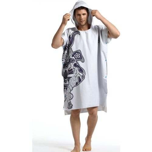 Surf Poncho Hooded Changing Robe Hooded Towel Swim Bathrobe Sports Towel Beach Towel Quick-Dry Towel