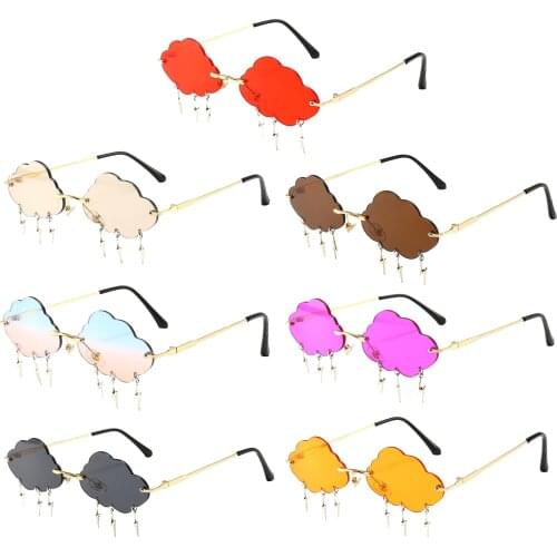 Chic Cloud Sunglasses Lightning Tassel Frameless UV400 Rave Eyewear Glasses