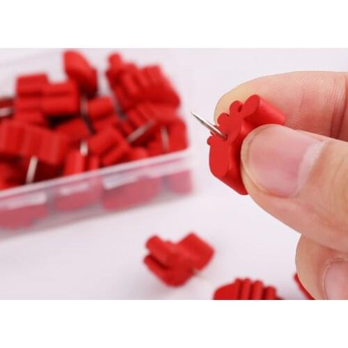 25/50pcs Foot Wooden Drawing Photo Wall Studs Cork Board Pins Thumbtack Pushpins