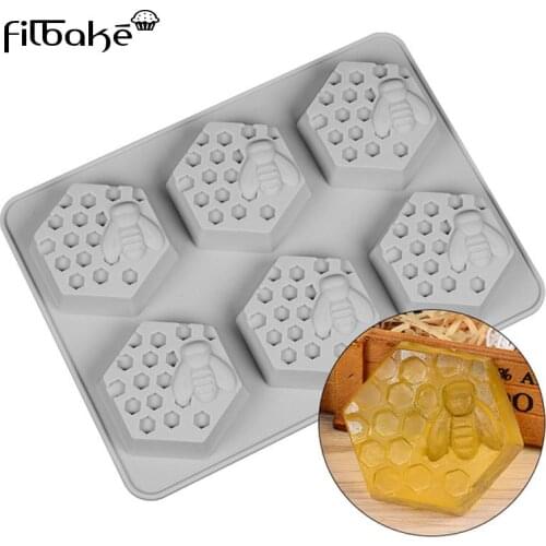 FILBAKE 6 connected silicone handmade soap mold Honeycomb soap mold cake decorating tools diy baking toy moldes de silicona