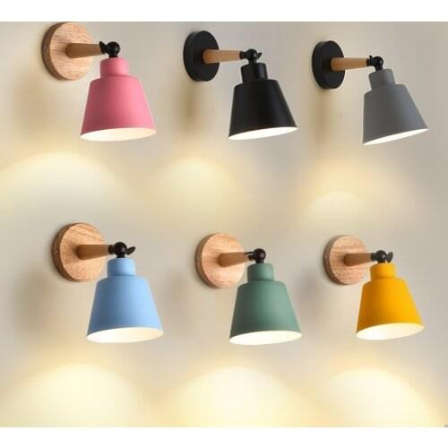 Nordic Modern Simple Bedroom Wall Lamp Indoor Decoration Light Wall Lights For Home E27 110V/220V