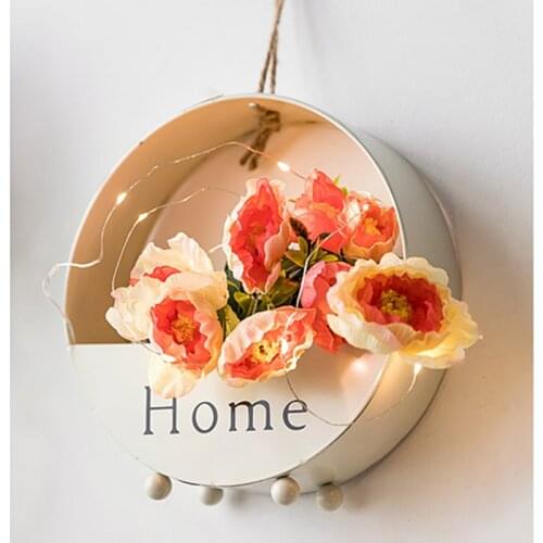 Nordic Style Wall Flower Pots Bottle Wall Iron Decoration Wall Hanging Creative Ornaments Home Decorations Festival Decor