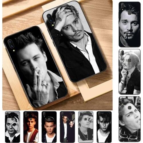 TOPLBPCS Johnny Depp Famous American actors Phone Case for Vivo Y91C Y11 17 19 17 67 81 Oppo A9 2020 Realme c3