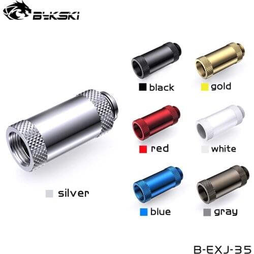 Bykski 35mm G1/4'' Extender,Male To Female Water Cooling Building Fittings Silver/White/Black/Red/Blue/Gold,B-EXJ-35