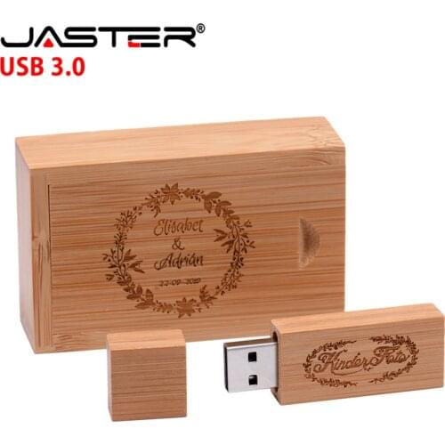 JASTER Photography free Custom LOGO wooden usb + gift box usb flash drive usb 3.0 wood pendrive 8GB 16GB 32GB wedding gifts