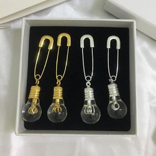 Paperclip bulb dangling earrings for women men safety pin funny cool unusual drop earring fashion 2021