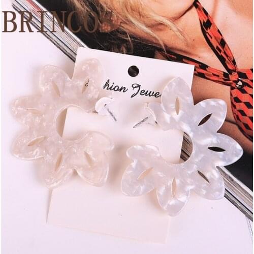 Boho big Earrings for women bohemian indian jewelry acrylic aliexpress dangle resin oversize fashion 2019 gold yellow cc